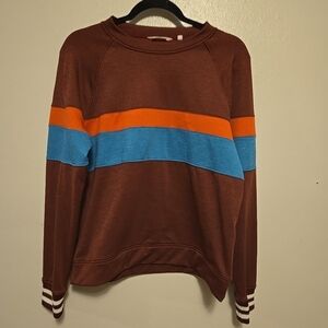 Cotopaxi Bandura Crew Pullover Sweatshirt Maroon Stripe Womens M